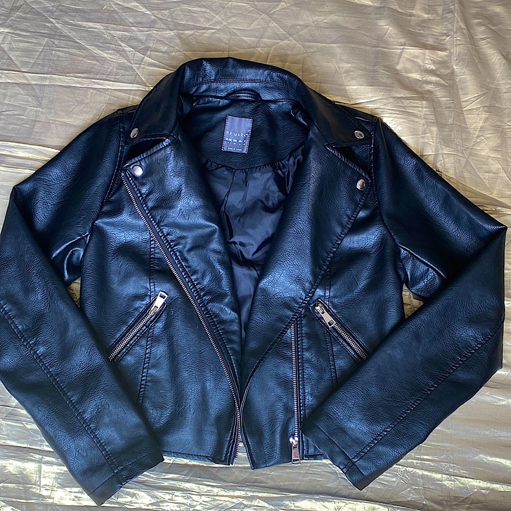 Black Faux Leather Biker Jacket